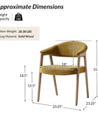 Elena Mid-Century Modern Upholstered Dining Chair with Solid Wood Legs,Set Of 2