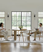 Elena Mid-Century Modern Upholstered Dining Chair with Solid Wood Legs,Set Of 2