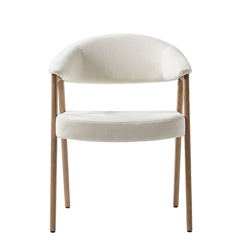 Elena Mid-Century Modern Upholstered Dining Chair with Solid Wood Legs,Set Of 2