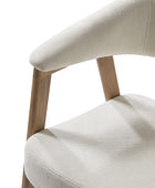 Elena Mid-Century Modern Upholstered Dining Chair with Solid Wood Legs,Set Of 2