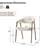 Elena Mid-Century Modern Upholstered Dining Chair with Solid Wood Legs,Set Of 2