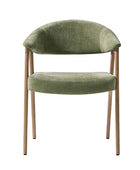 Elena Mid-Century Modern Upholstered Dining Chair with Solid Wood Legs,Set Of 2
