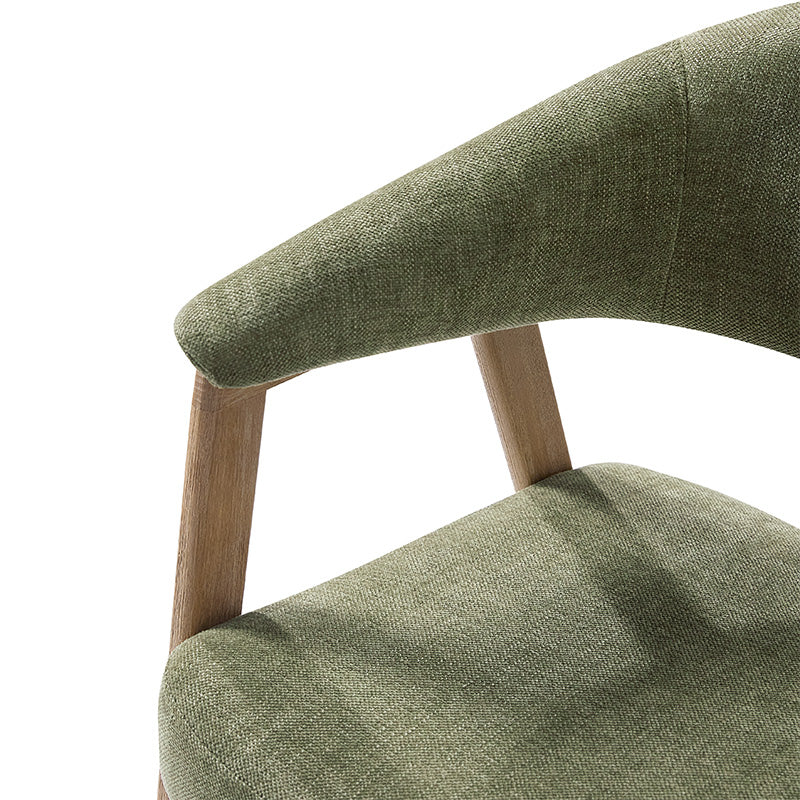 Elena Mid-Century Modern Upholstered Dining Chair with Solid Wood Legs,Set Of 2