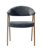 Elena Mid-Century Modern Upholstered Dining Chair with Solid Wood Legs,Set Of 2