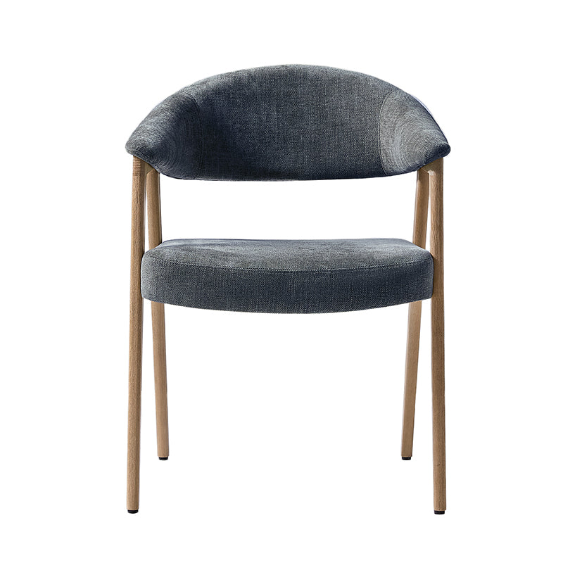 Elena Mid-Century Modern Upholstered Dining Chair with Solid Wood Legs,Set Of 2