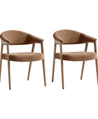 Elena Mid-Century Modern Upholstered Dining Chair with Solid Wood Legs,Set Of 2