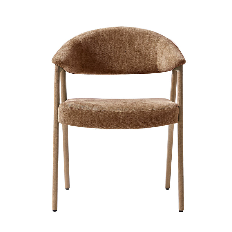 Elena Mid-Century Modern Upholstered Dining Chair with Solid Wood Legs,Set Of 2