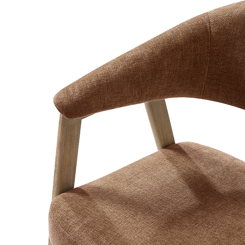 Elena Mid-Century Modern Upholstered Dining Chair with Solid Wood Legs,Set Of 2