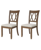 Amaya Rustic Modern Farmhouse Solid Wood Dining Chair,Set of 2