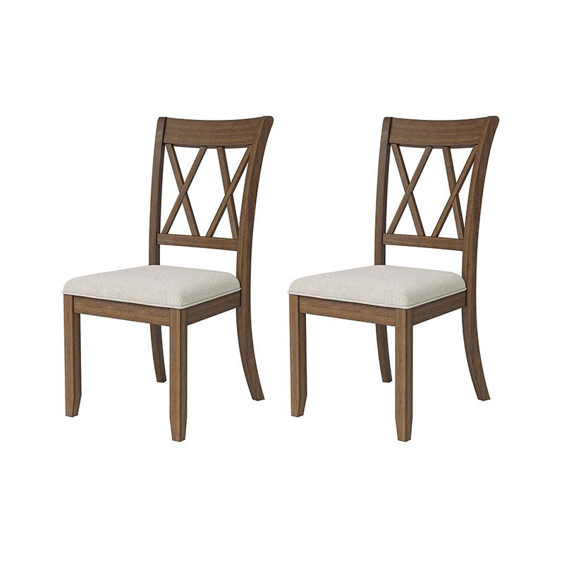 Amaya Rustic Modern Farmhouse Solid Wood Dining Chair,Set of 2