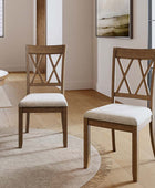 Amaya Rustic Modern Farmhouse Solid Wood Dining Chair,Set of 2