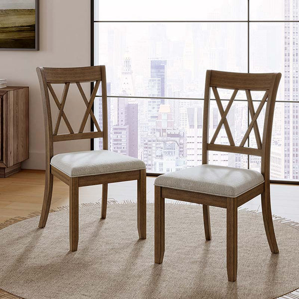 Amaya Rustic Modern Farmhouse Solid Wood Dining Chair,Set of 2