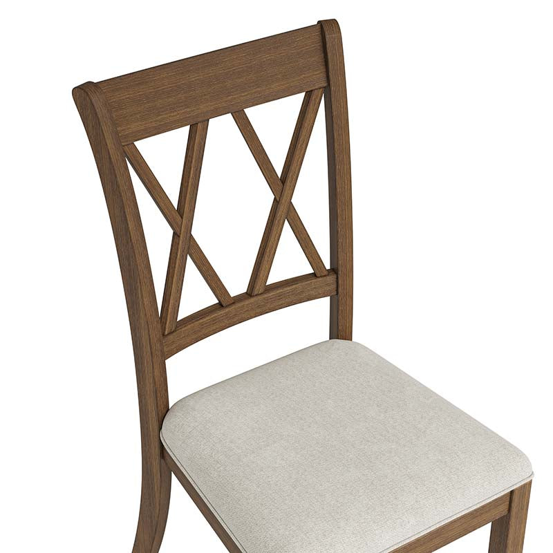 Amaya Rustic Modern Farmhouse Solid Wood Dining Chair,Set of 2