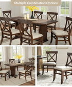 American Country Solid Wood Crossback Dining Chair with Fabric Seat,Set of 2