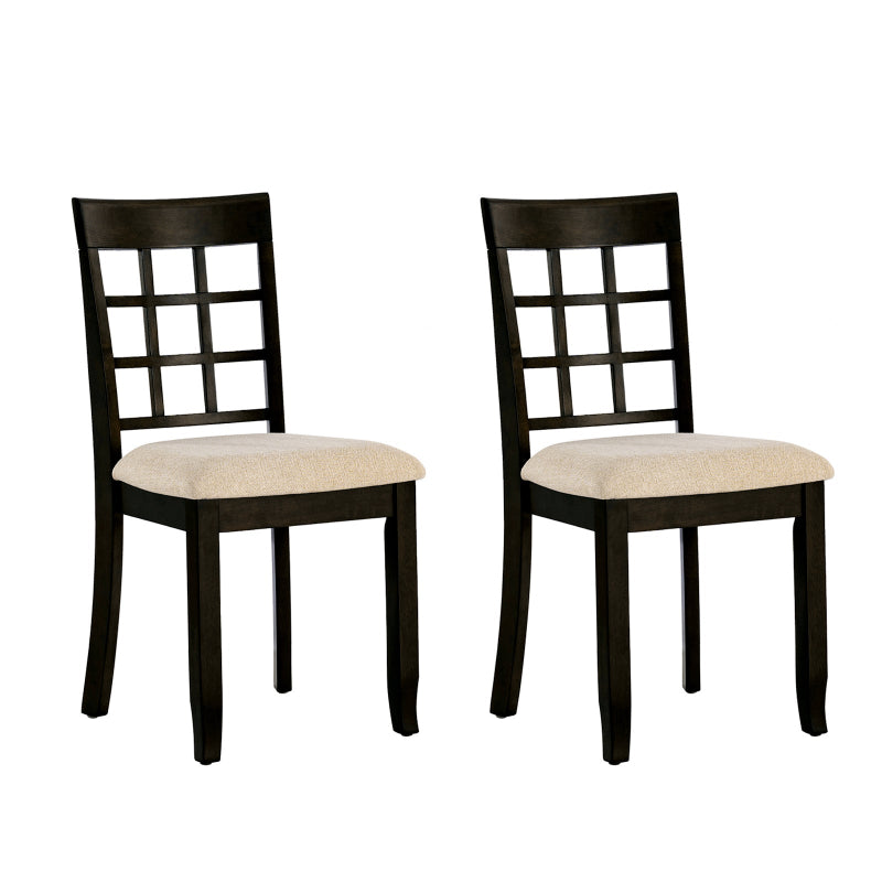 Paulina American Country Solid Wood Checkered Back Dining Chair,Set of 2