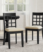 Paulina American Country Solid Wood Checkered Back Dining Chair,Set of 2