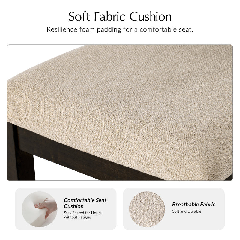 Paulina American Country Solid Wood Checkered Back Dining Chair,Set of 2