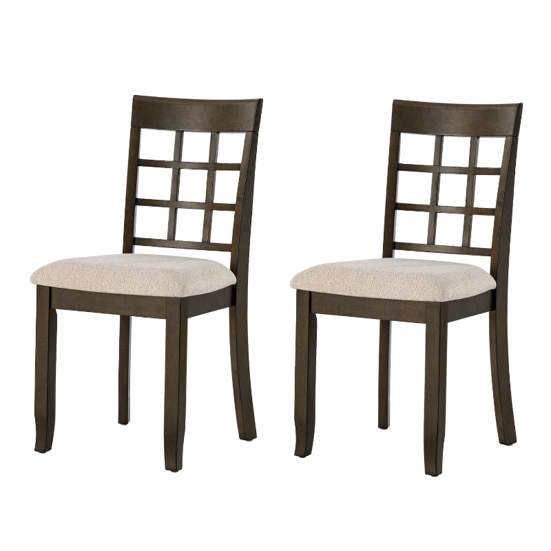 Paulina American Country Solid Wood Checkered Back Dining Chair,Set of 2
