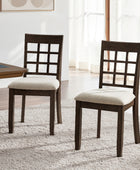 Paulina American Country Solid Wood Checkered Back Dining Chair,Set of 2