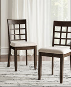Paulina American Country Solid Wood Checkered Back Dining Chair,Set of 2