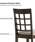 Paulina American Country Solid Wood Checkered Back Dining Chair,Set of 2