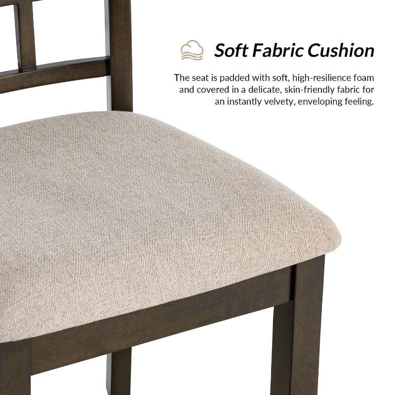 Paulina American Country Solid Wood Checkered Back Dining Chair,Set of 2