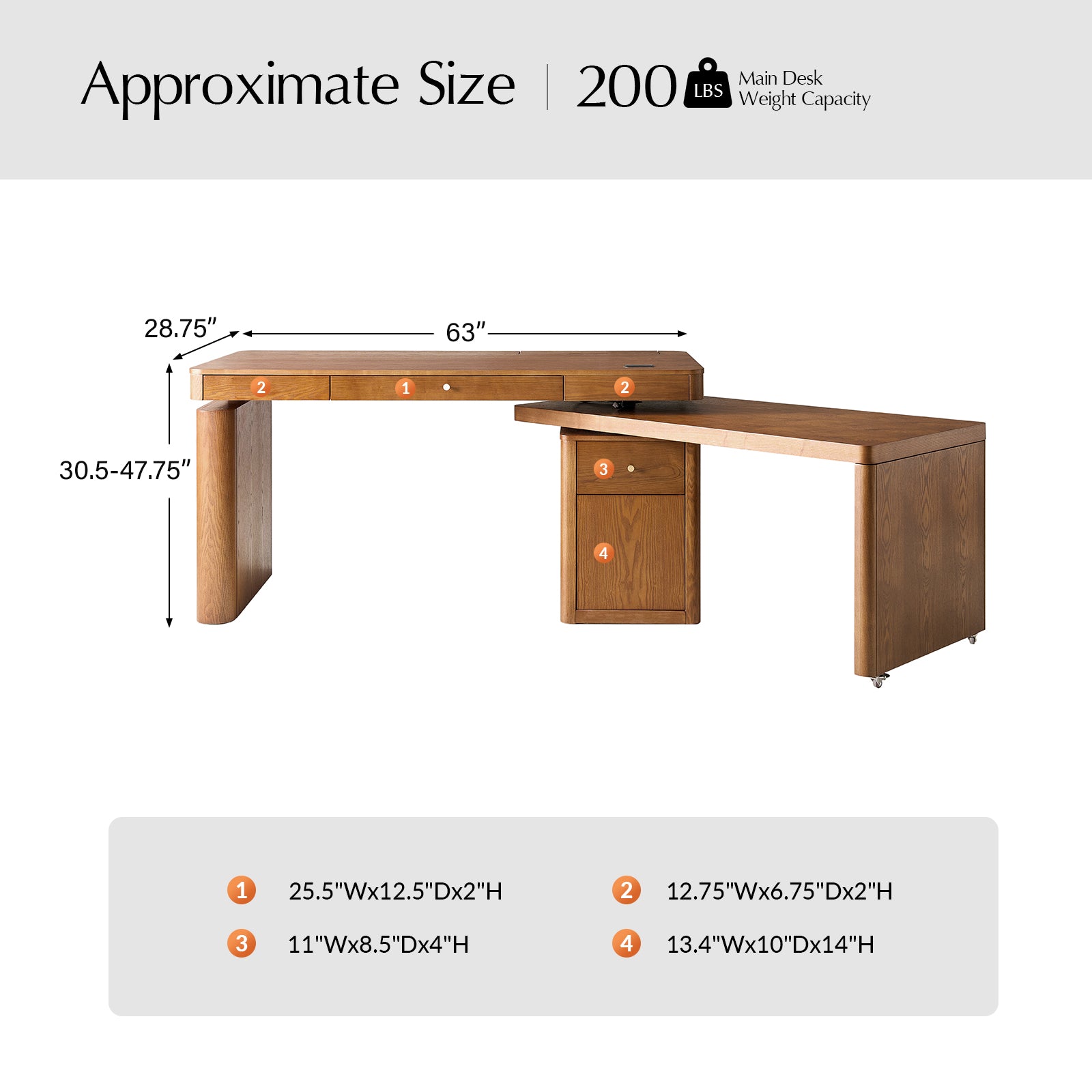 Veritas 360-Degree Rotating Desk Electric Adjustable Standing Desk with Flip-Top Lid
