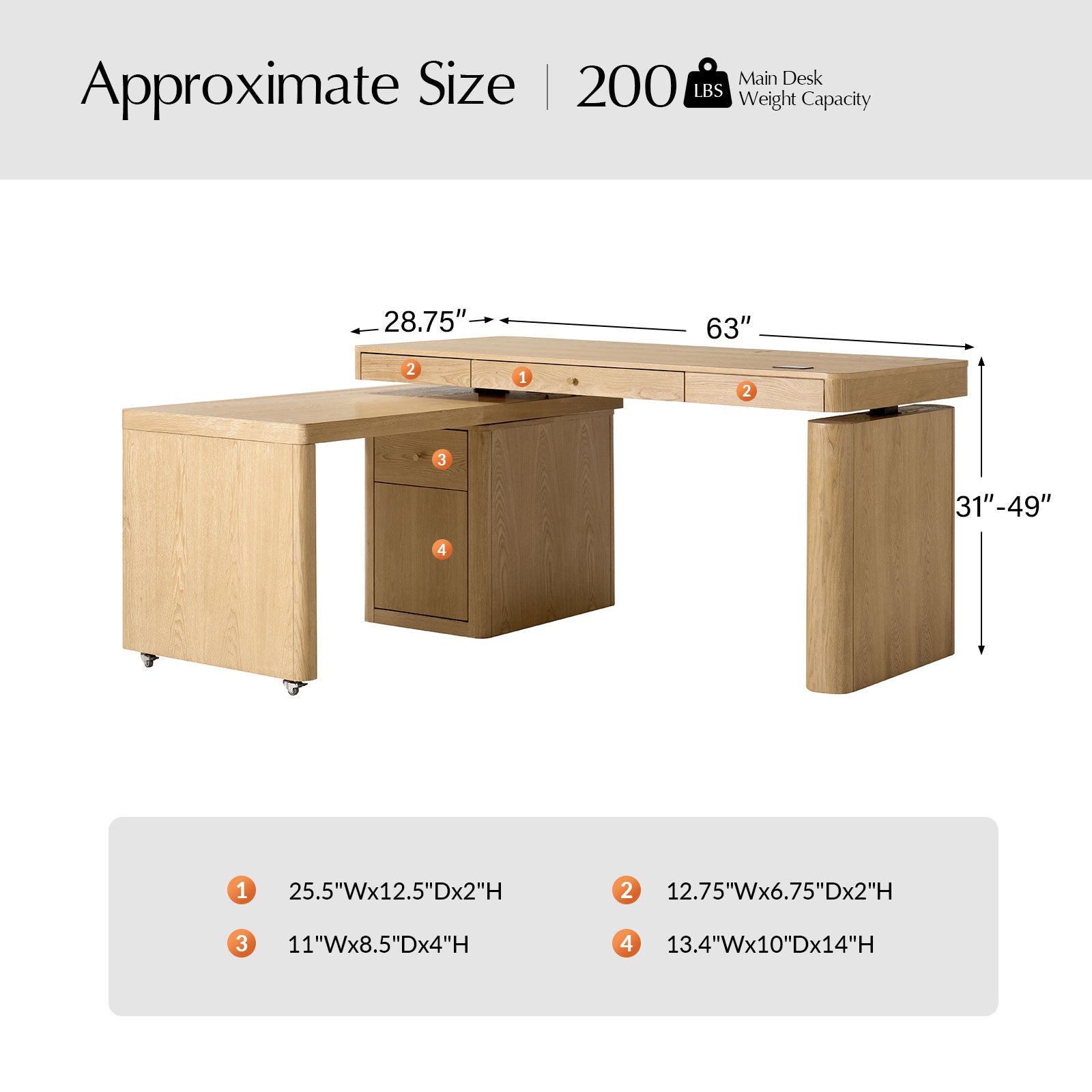 Veritas 360-Degree Rotating Desk Electric Adjustable Standing Desk with Flip-Top Lid