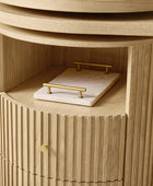 Modern Fluted L shaped  360 Rotating Wooden Office Desk