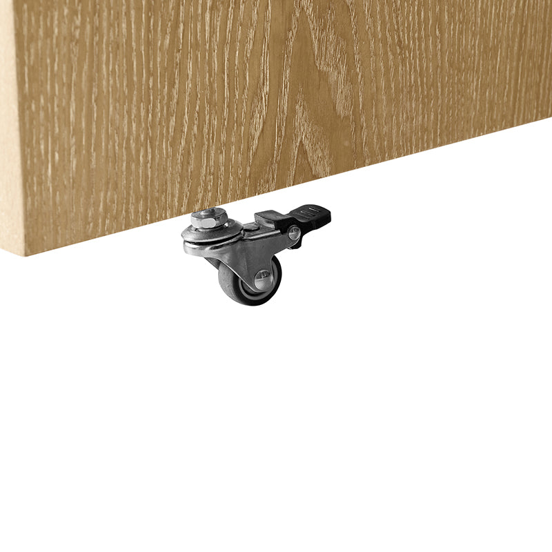 Modern Fluted L shaped  360 Rotating Wooden Office Desk