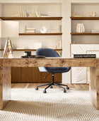 Poplar Burl Desk in Natural Modern Style