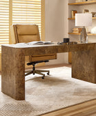 Poplar Burl Desk in Natural Modern Style