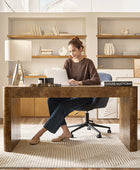 Poplar Burl Desk in Natural Modern Style