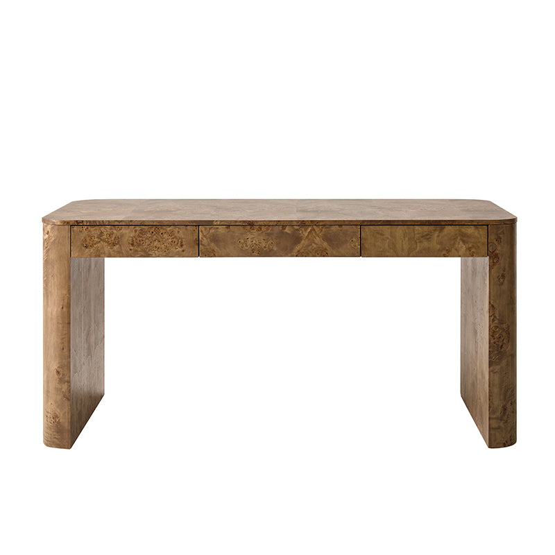 Poplar Burl Desk in Natural Modern Style
