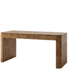 Poplar Burl Desk in Natural Modern Style