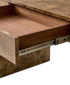 Poplar Burl Desk in Natural Modern Style