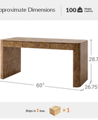 Poplar Burl Desk in Natural Modern Style