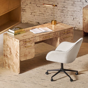 Burl Wood Desk with Timeless Modern Appeal
