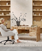 Burl Wood Desk with Timeless Modern Appeal