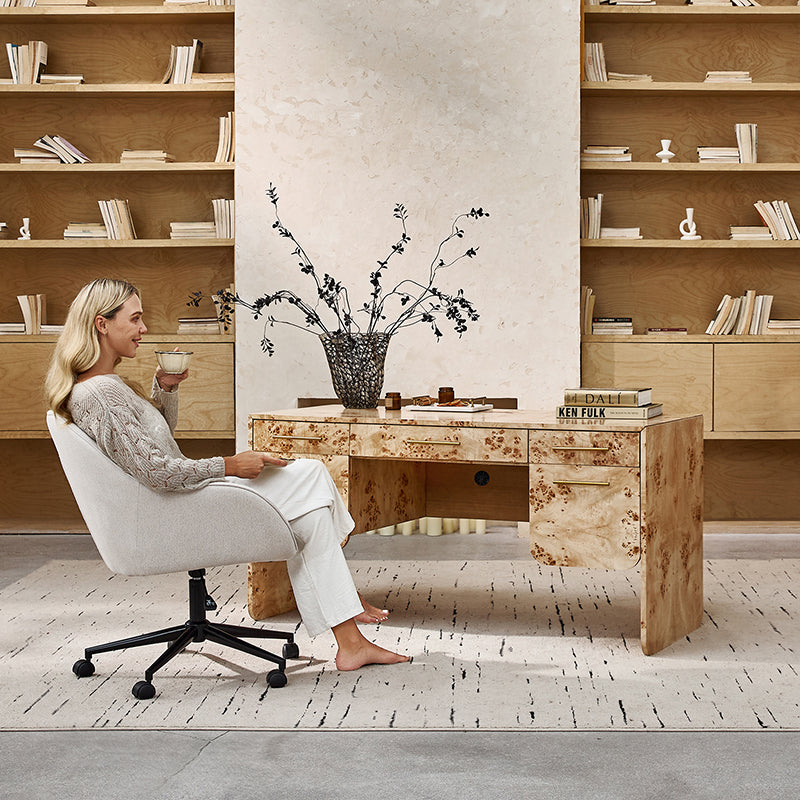 Burl Wood Desk with Timeless Modern Appeal