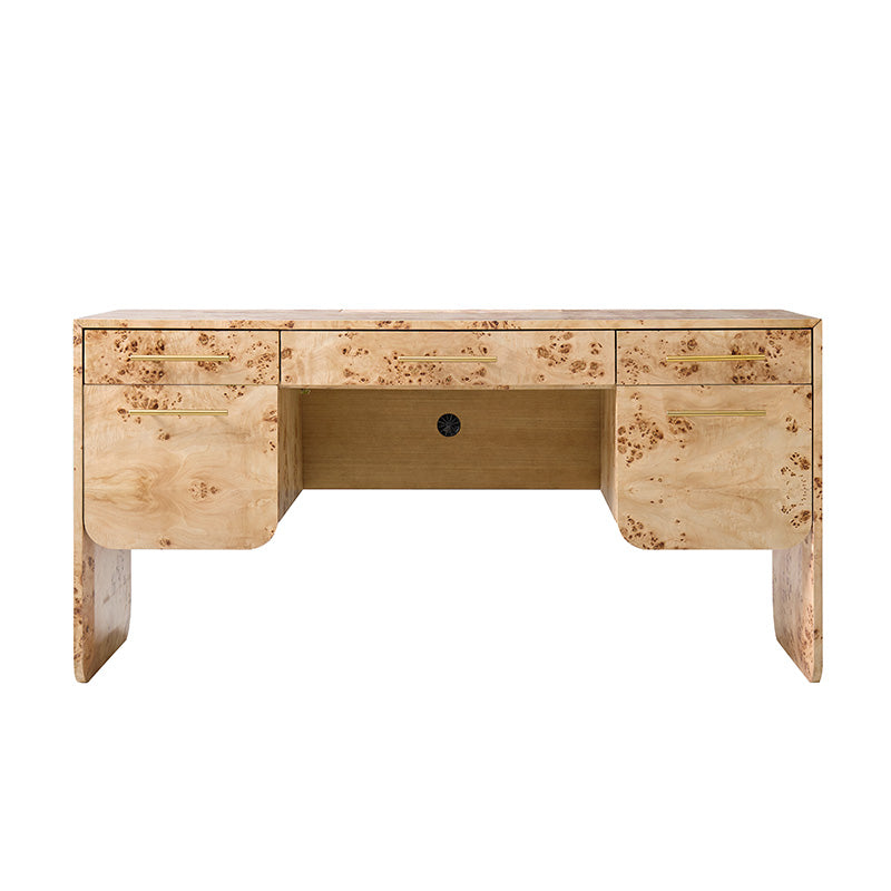 Burl Wood Desk with Timeless Modern Appeal