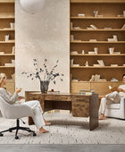 Burl Wood Desk with Timeless Modern Appeal