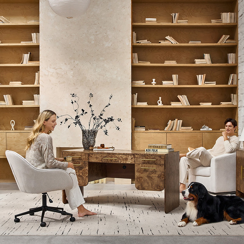 Burl Wood Desk with Timeless Modern Appeal