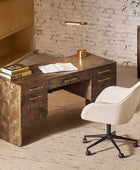 Burl Wood Desk with Timeless Modern Appeal