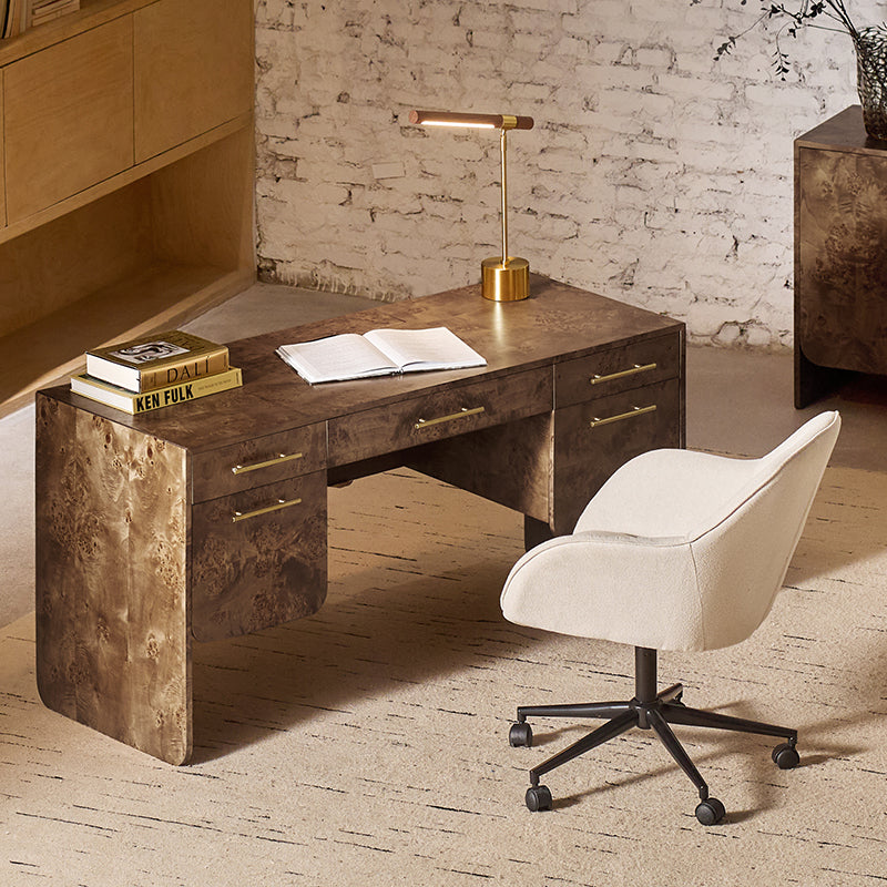 Burl Wood Desk with Timeless Modern Appeal