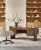 Burl Wood Desk with Timeless Modern Appeal