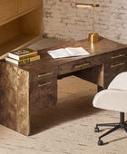 Burl Wood Desk with Timeless Modern Appeal