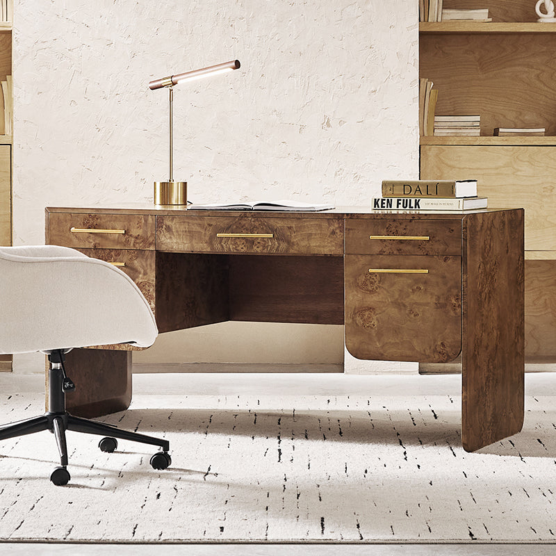 Burl Wood Desk with Timeless Modern Appeal