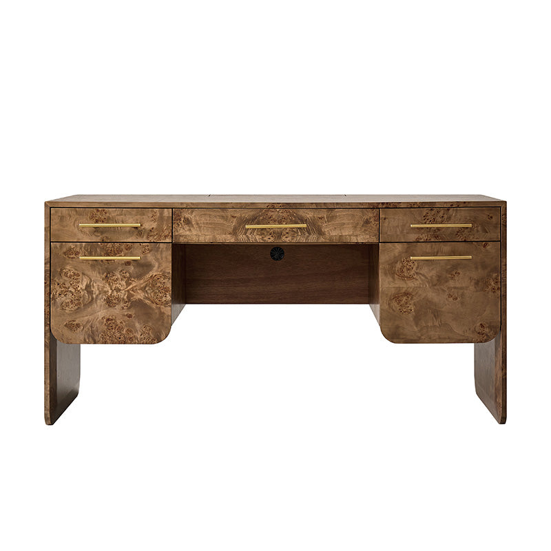 Burl Wood Desk with Timeless Modern Appeal