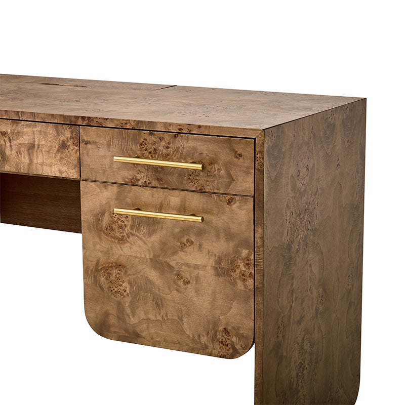 Burl Wood Desk with Timeless Modern Appeal